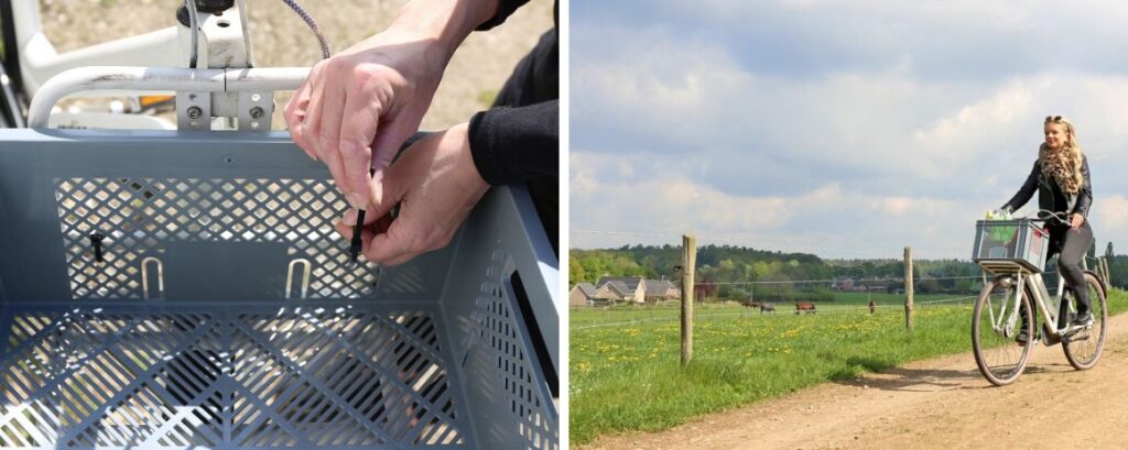 Industrieel product origineel toegepast: zwaar belastbare fietskratten