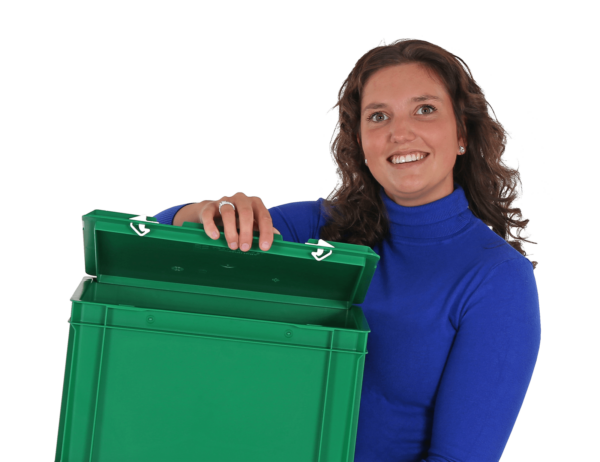 Grüne Euroboxen mit Deckel